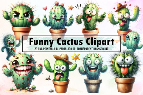 Funny Cactus Sublimation Clipart Sublimation designartist 