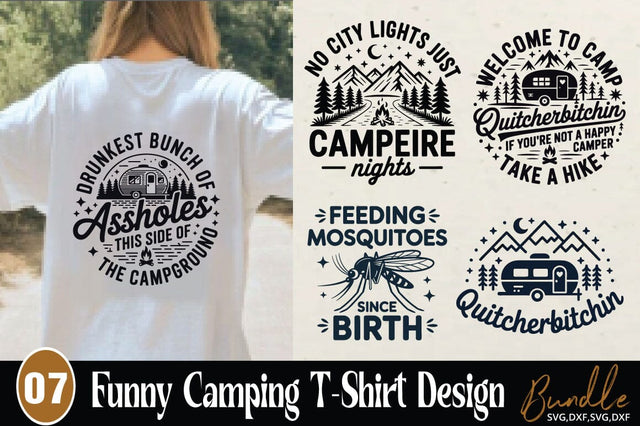 Funny Camping T Shirt Design Bundle SVG Angelina750 