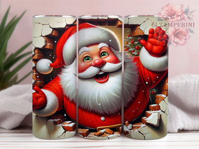 Funny Cartoon Santa Christmas Tumbler, Cartoon Santa Wrap, Santa Breaking Wall Sublimation, Humorous Christmas Cup, 20Oz Skinny Tumbler Wrap, Playful Santa Mug, Festive Holiday Design Sublimation Li Zamperini 