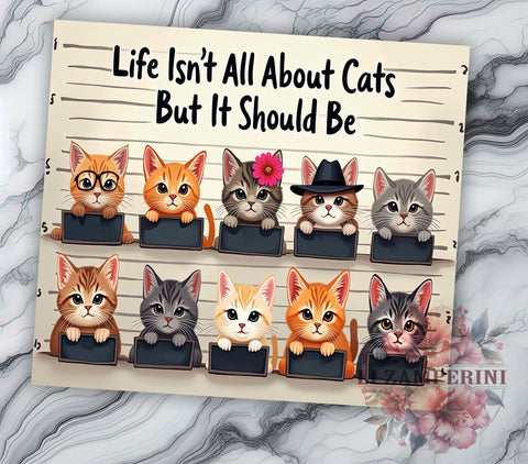 Funny Cat 20 oz Skinny Tumbler Sublimation Design, Straight & Tapered Tumbler Png, Cat Lover Tumbler Png, Digital Download PNG Sublimation Li Zamperini 