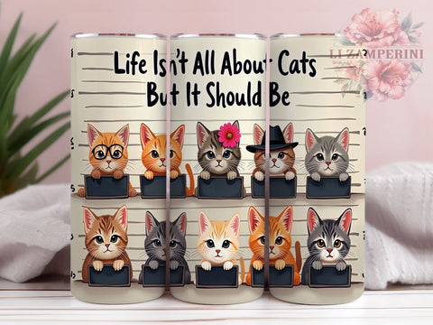 Funny Cat 20 oz Skinny Tumbler Sublimation Design, Straight & Tapered Tumbler Png, Cat Lover Tumbler Png, Digital Download PNG Sublimation Li Zamperini 