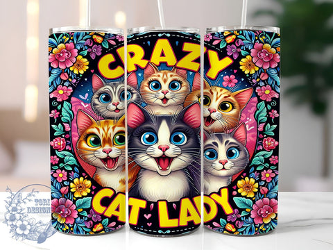 Funny Cat 20oz Skinny Tumbler, Cat Lovers Tumbler Png, Straight & Tapered Tumbler Wrap, Instant Digital Download Sublimation ToriDesigns 