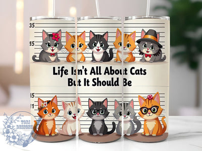 Funny Cat 20oz Skinny Tumbler PNG, Cat Lover Tumbler Sublimation Wrap, Straight & Tapered Tumbler Wrap, Instant Digital Download Sublimation ToriDesigns 