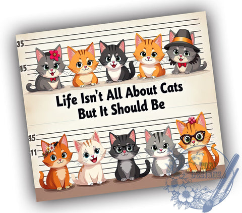 Funny Cat 20oz Skinny Tumbler PNG, Cat Lover Tumbler Sublimation Wrap, Straight & Tapered Tumbler Wrap, Instant Digital Download Sublimation ToriDesigns 