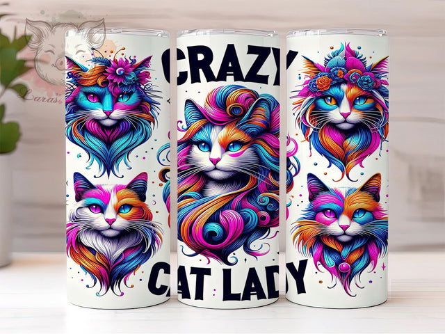 Funny Cat 20oz Tumbler Png, Straight & Tapered Tumbler Png, Cat Lovers Tumbler Png, Digital Download PNG Sublimation Lara' s Designs 