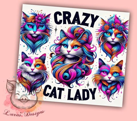 Funny Cat 20oz Tumbler Png, Straight & Tapered Tumbler Png, Cat Lovers Tumbler Png, Digital Download PNG Sublimation Lara' s Designs 