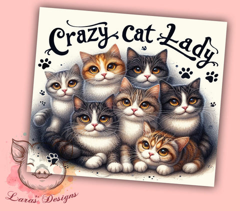 Funny Cat 20oz Tumbler Png, Straight & Tapered Tumbler Png, Cat Lovers Tumbler Png, Digital Download PNG Sublimation Lara' s Designs 