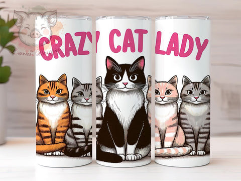 Funny Cat 20oz Tumbler Png, Straight & Tapered Tumbler Png, Cat Lovers Tumbler Png, Digital Download PNG Sublimation Lara' s Designs 