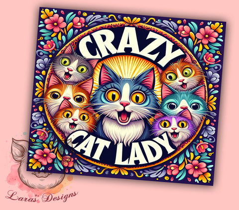 Funny Cat 20oz Tumbler Png, Straight & Tapered Tumbler Png, Cat Lovers Tumbler Png, Digital Download PNG Sublimation Lara' s Designs 