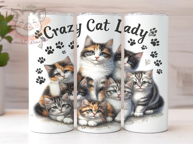 Funny Cat 20oz Tumbler Png, Straight & Tapered Tumbler Png, Cat Lovers Tumbler Png, Digital Download PNG Sublimation Lara' s Designs 