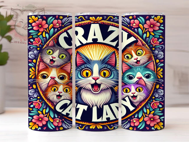 Funny Cat 20oz Tumbler Png, Straight & Tapered Tumbler Png, Cat Lovers Tumbler Png, Digital Download PNG Sublimation Lara' s Designs 