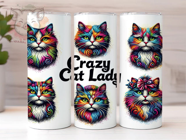 Funny Cat 20oz Tumbler Png, Straight & Tapered Tumbler Png, Cat Lovers Tumbler Png, Digital Download PNG Sublimation Lara' s Designs 