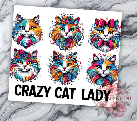 Funny Cat 20oz Tumbler Wrap PNG, Cat Lovers Tumbler Png, Straight & Tapered Tumbler Wrap, Instant Digital Download Sublimation Li Zamperini 