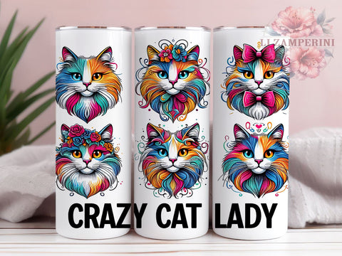 Funny Cat 20oz Tumbler Wrap PNG, Cat Lovers Tumbler Png, Straight & Tapered Tumbler Wrap, Instant Digital Download Sublimation Li Zamperini 