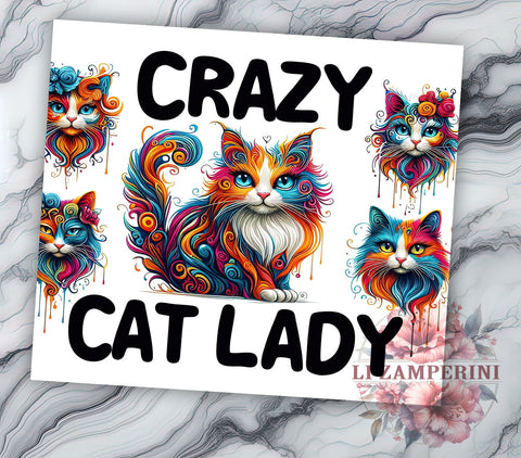 Funny Cat 20oz Tumbler Wrap PNG, Cat Lovers Tumbler Png, Straight & Tapered Tumbler Wrap, Instant Digital Download Sublimation Li Zamperini 