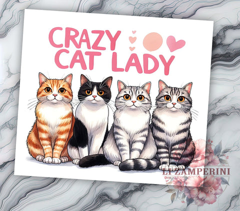 Funny Cat 20oz Tumbler Wrap PNG, Cat Lovers Tumbler Png, Straight & Tapered Tumbler Wrap, Instant Digital Download Sublimation Li Zamperini 