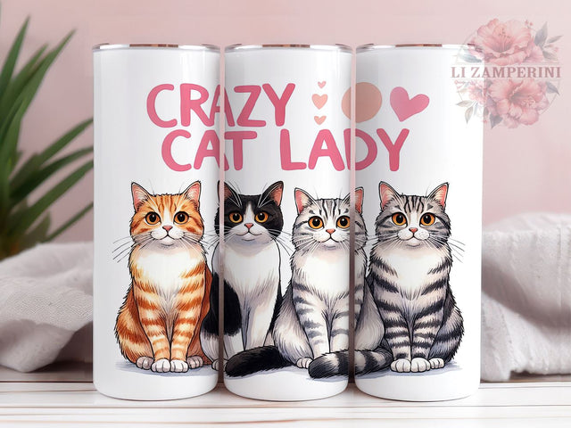 Funny Cat 20oz Tumbler Wrap PNG, Cat Lovers Tumbler Png, Straight & Tapered Tumbler Wrap, Instant Digital Download Sublimation Li Zamperini 