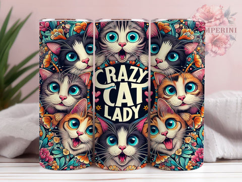 Funny Cat 20oz Tumbler Wrap PNG, Cat Lovers Tumbler Png, Straight & Tapered Tumbler Wrap, Instant Digital Download Sublimation Li Zamperini 