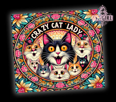 Funny Cat 20oz Tumbler Wrap Sublimation Design, Straight Tapered Tumbler Wrap, Cat Lovers Tumbler Png, Instant Digital Download Sublimation SvggirlplusArt 