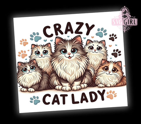 Funny Cat 20oz Tumbler Wrap Sublimation Design, Straight Tapered Tumbler Wrap, Cat Lovers Tumbler Png, Instant Digital Download Sublimation SvggirlplusArt 