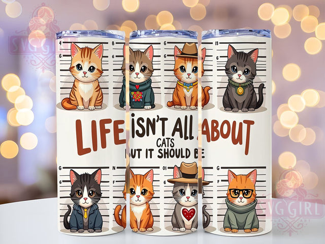 Funny Cat 20oz Tumbler Wrap Sublimation Design, Straight Tapered Tumbler Wrap, Mugshot Cat Tumbler Png, Instant Digital Download Sublimation SvggirlplusArt 