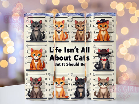 Funny Cat 20oz Tumbler Wrap Sublimation Design, Straight Tapered Tumbler Wrap, Mugshot Cat Tumbler Png, Instant Digital Download Sublimation SvggirlplusArt 