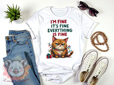 Funny Cat Art, Christmas Lights PNG, Sarcastic Quote, Holiday Sublimation, Cat Lover Gift, Whimsical Design, Cute Cat Shirt, Digital Download Sublimation Lara' s Designs 