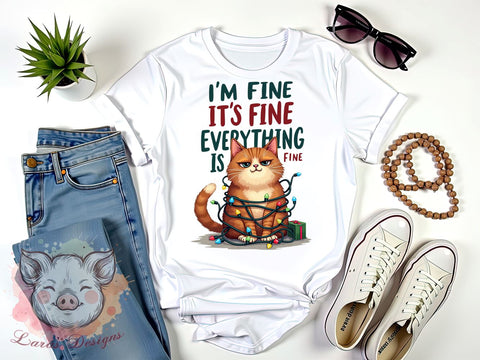 Funny Cat Art, Christmas Lights PNG, Sarcastic Quote, Holiday Sublimation, Cat Lover Gift, Whimsical Design, Cute Cat Shirt, Digital Download Sublimation Lara' s Designs 