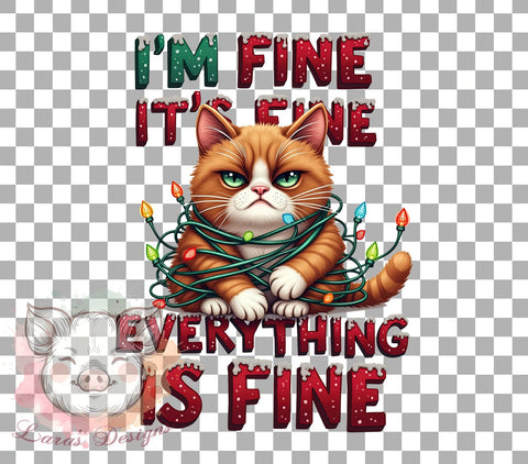Funny Cat Art, Christmas Lights PNG, Sarcastic Quote, Holiday Sublimation, Cat Lover Gift, Whimsical Design, Cute Cat Shirt, Digital Download Sublimation Lara' s Designs 
