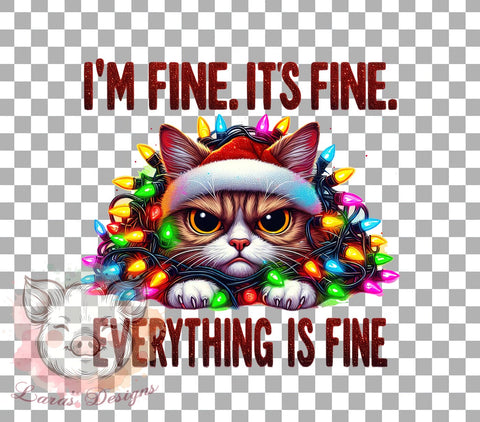 Funny Cat Art, Christmas Lights PNG, Sarcastic Quote, Holiday Sublimation, Cat Lover Gift, Whimsical Design, Digital Download, Cute Cat Shirt Sublimation Lara' s Designs 