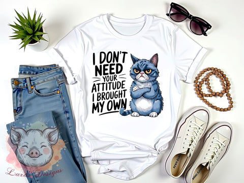 Funny Cat Art, Sarcastic Cat, Attitude Quote, Cat Lover Gift, Cat PNG, Whimsical Design, Digital Download, Fun Pet Art Sublimation Lara' s Designs 