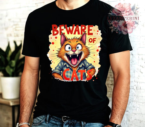 Funny Cat, Beware of Cats, Cat Graphic, PNG Download, Sublimation Design, Pet Humor, Cat Lover Gifts, Cute Cats Art Sublimation Li Zamperini 