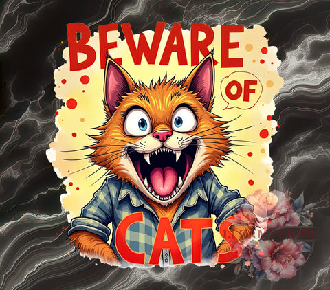 Funny Cat, Beware of Cats, Cat Graphic, PNG Download, Sublimation Design, Pet Humor, Cat Lover Gifts, Cute Cats Art Sublimation Li Zamperini 