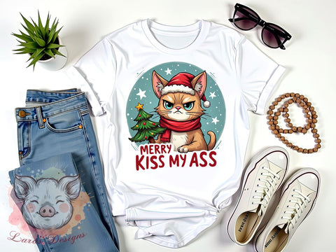 Funny Cat Christmas, Sassy Cat PNG, Holiday Humor, Christmas Clipart, Cat Lover Gifts, Festive Graphics, Merry Christmas Design, Digital Download Sublimation Lara' s Designs 