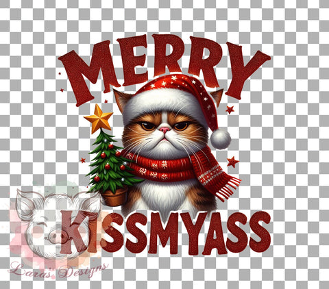 Funny Cat Christmas, Sassy Cat PNG, Holiday Humor, Christmas Clipart, Cat Lover Gifts, Festive Graphics, Merry Christmas Design, Digital Download Sublimation Lara' s Designs 