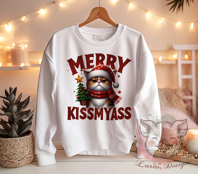 Funny Cat Christmas, Sassy Cat PNG, Holiday Humor, Christmas Clipart, Cat Lover Gifts, Festive Graphics, Merry Christmas Design, Digital Download Sublimation Lara' s Designs 