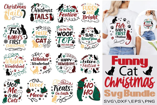 Funny Cat Christmas Svg Bundle SVG Angelina750 