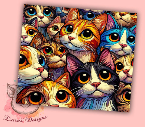 Funny Cat Lover 20oz Tumbler Png, Straight & Tapered Tumbler Png, Cute Cat Tumbler Png, Digital Download PNG Sublimation Lara' s Designs 