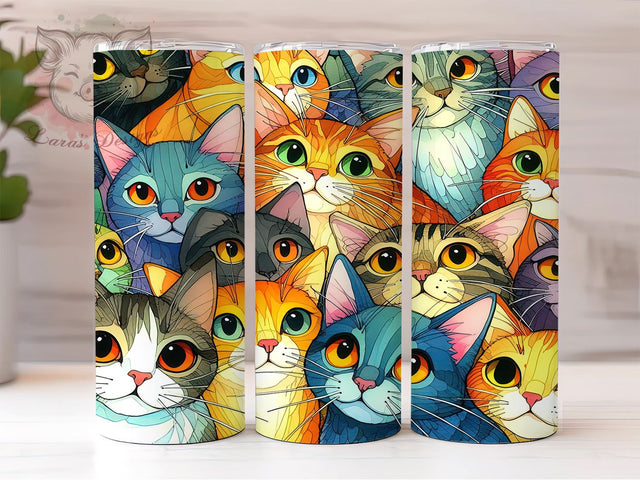 Funny Cat Lover 20oz Tumbler Png, Straight & Tapered Tumbler Png, Cute Cat Tumbler Png, Digital Download PNG Sublimation Lara' s Designs 