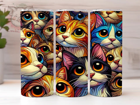 Funny Cat Lover 20oz Tumbler Png, Straight & Tapered Tumbler Png, Cute Cat Tumbler Png, Digital Download PNG Sublimation Lara' s Designs 