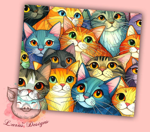 Funny Cat Lover 20oz Tumbler Png, Straight & Tapered Tumbler Png, Cute Cat Tumbler Png, Digital Download PNG Sublimation Lara' s Designs 