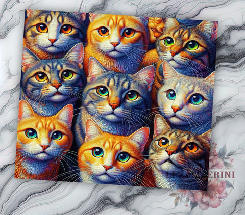 Funny Cat Lover 20oz Tumbler Wrap PNG, Cute Cat Tumbler Png, Straight & Tapered Tumbler Wrap, Instant Digital Download Sublimation Li Zamperini 