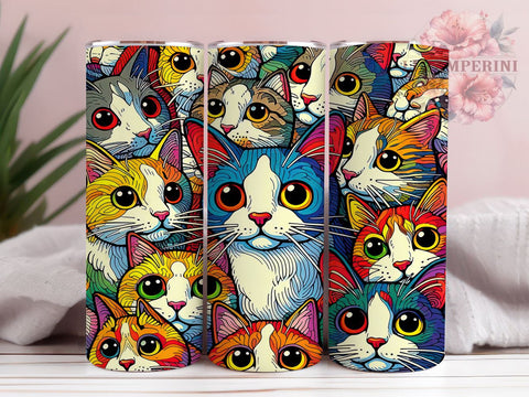 Funny Cat Lover 20oz Tumbler Wrap PNG, Cute Cat Tumbler Png, Straight & Tapered Tumbler Wrap, Instant Digital Download Sublimation Li Zamperini 