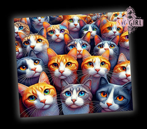 Funny Cat Lover 20oz Tumbler Wrap Sublimation Design, Straight Tapered Tumbler Wrap, Cute Cat Tumbler Png, Instant Digital Download Sublimation SvggirlplusArt 
