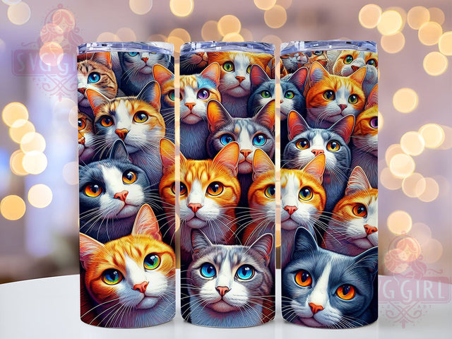 Funny Cat Lover 20oz Tumbler Wrap Sublimation Design, Straight Tapered Tumbler Wrap, Cute Cat Tumbler Png, Instant Digital Download Sublimation SvggirlplusArt 