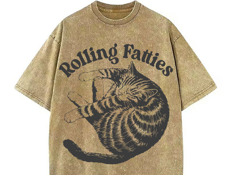 Funny Cat Meme Shirt, Vintage Graphic, Rolling Fatties SVG DesignDestine 