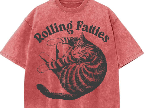 Funny Cat Meme Shirt, Vintage Graphic, Rolling Fatties SVG DesignDestine 