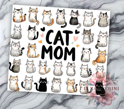 Funny Cat Mom 20oz Tumbler Wrap PNG, Cat Mom Tumbler Png, Straight & Tapered Tumbler Wrap, Instant Digital Download Sublimation Li Zamperini 