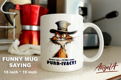 Funny cat sayings / animal mug wraps / comical cat quote PNG Sublimation Angelina Semenova 