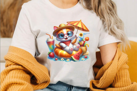 Funny Cat Summer Png Sublimation SVGArt 